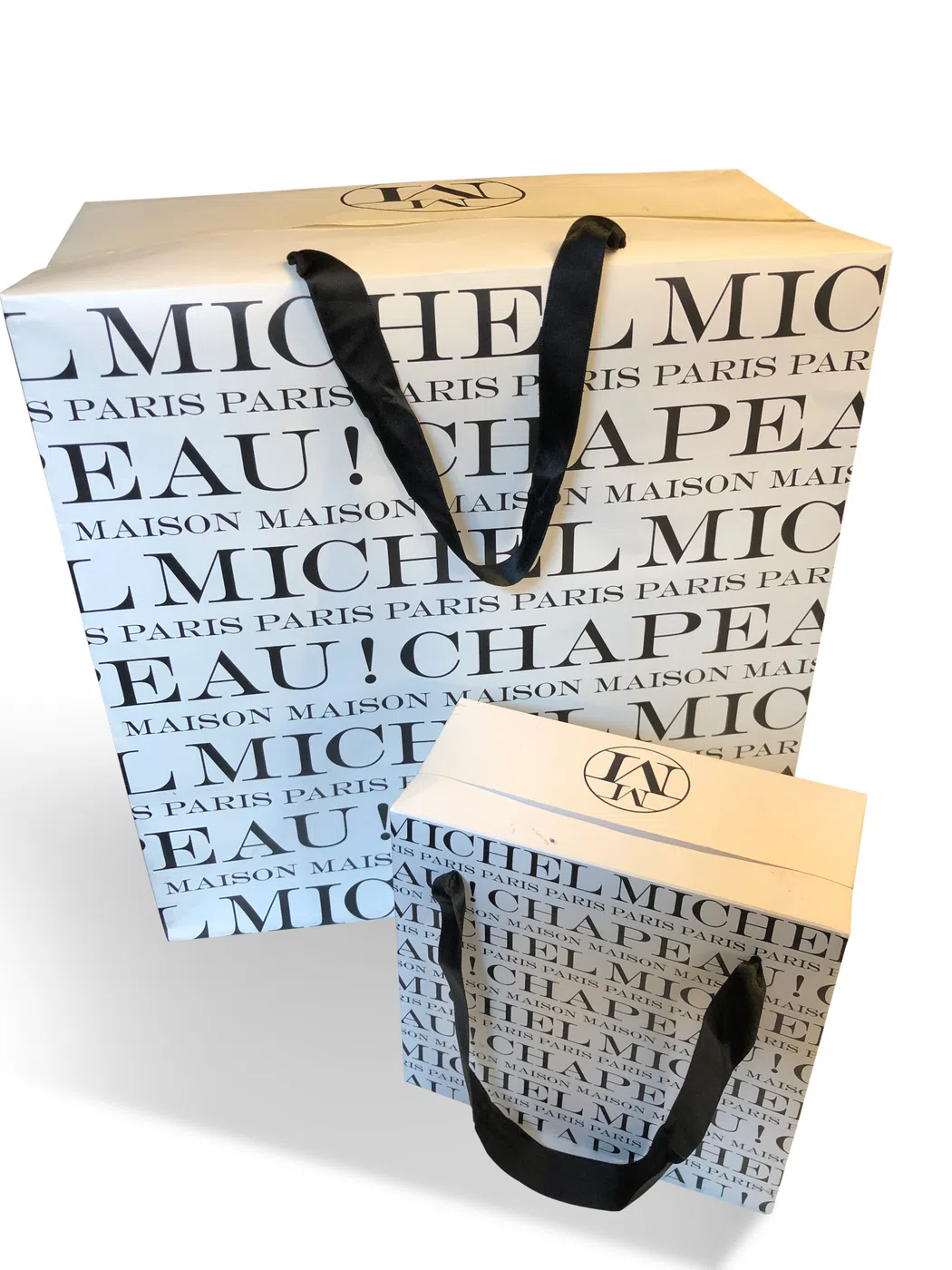 Pochettes Michel imprimées avec rubans noirs