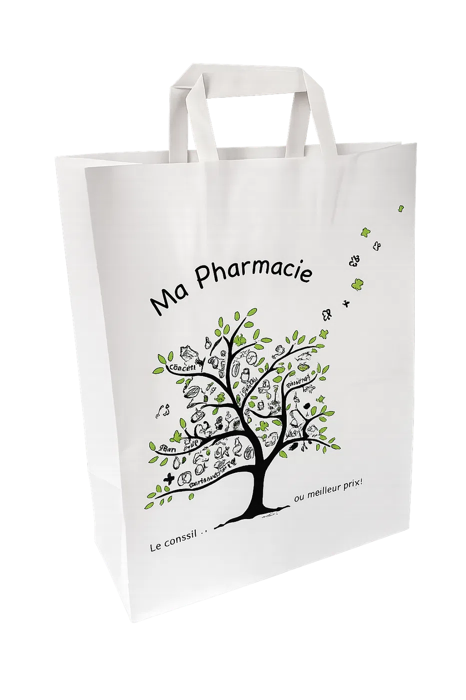 Sac blanc Ma Pharmacie à poignées plates