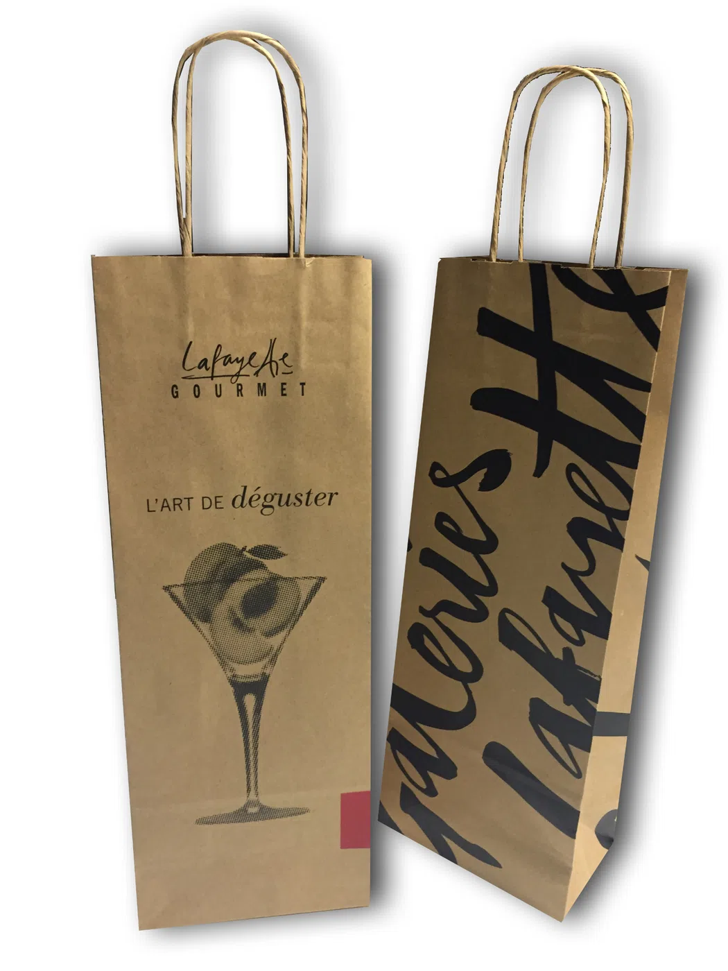 Sacs kraft Lafayette Gourmet à poignées torsadées