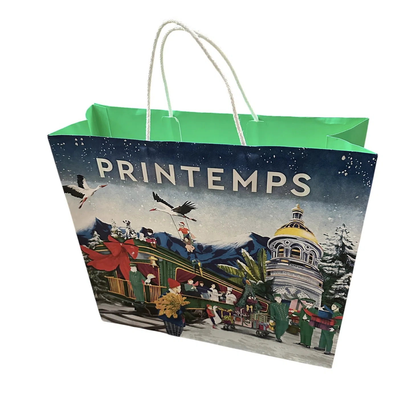 Sac illustré Printemps à cordelettes torsadées
