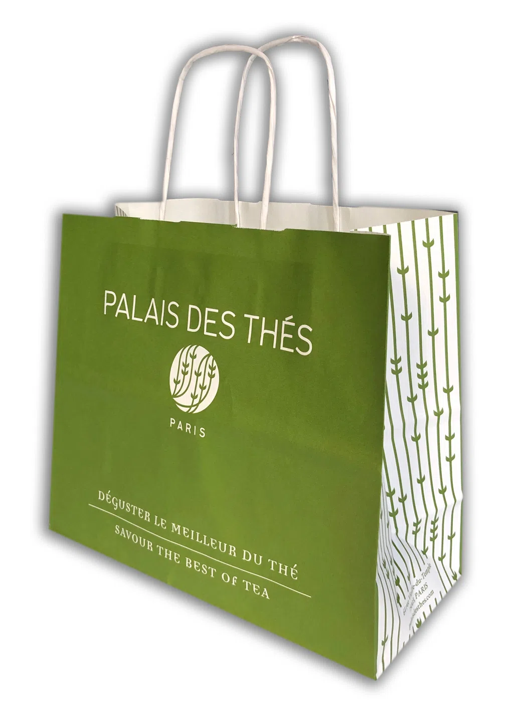 Sac Palais des Thés vert à poignées torsadées
