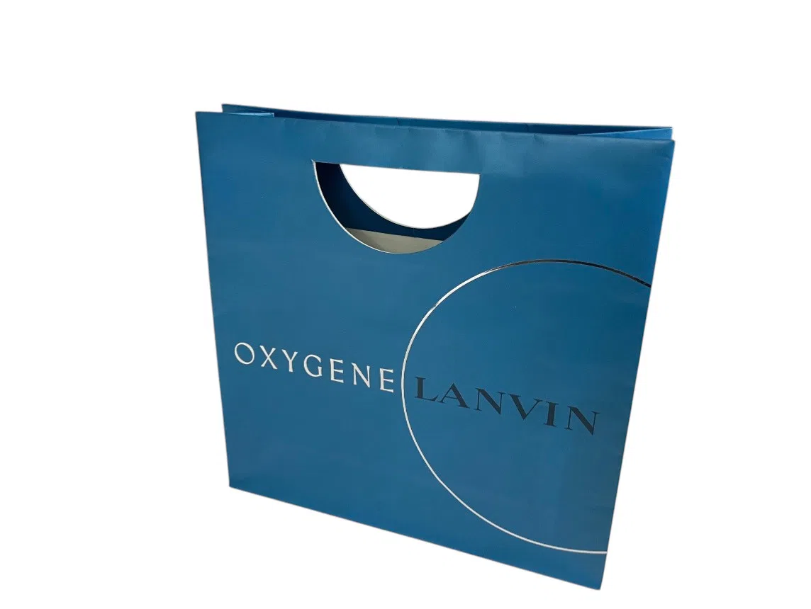 Sac bleu Lanvin à poignée découpée